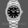Replica Rolex Day-Date 118389 Diamond Bezel Black Diamond Dial 36MM Unisex Replica Uhr