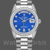 Replica Rolex Day-Date 118389 Diamond Bezel Lapis Lazuli Blue Dial 36MM Unisex Replica Uhr Präzise Verarbeitung