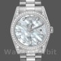Replica Rolex Day-Date 118389 Diamond Bezel MOP White Dial 36MM Unisex Replica Uhr