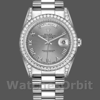 Replica Rolex Day-Date 118389 Rhodium Grey Roman Numeral Dial 36MM Unisex Replica Uhr