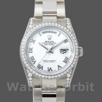 Replica Rolex Day-Date 118389 Weißes römisches Zifferblatt 36MM Unisex Replica Uhr