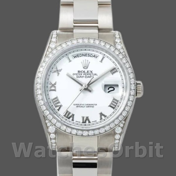 Replica Rolex Day-Date 118389 Weißes römisches Zifferblatt 36MM Unisex Replica Uhr Hochwertige Unisex Replica Uhr online kaufen