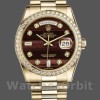 Replica Rolex Day-Date 118398 Bulls Eye Brown Diamond Dial 36MM Unisex Replica Uhr Hochwertige Unisex Replica Uhr online kaufen