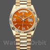 Replica Rolex Day-Date 128238 Fluted Bezel Carnelian dial 36MM Unisex Replica Uhr Hochwertige Unisex Replica Uhr online kaufen