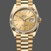 Replica Rolex Day-Date 128238 Fluted Bezel Champagne Index Dial 36MM Unisex Replica Uhr Hochwertige Unisex Replica Uhr online kaufen