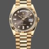 Replica Rolex Day-Date 128238 Fluted Bezel Dark Grey Dial 36MM Unisex Replica Uhr Hochwertige Unisex Replica Uhr online kaufen