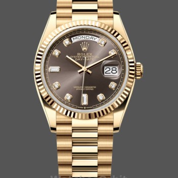 Replica Rolex Day-Date 128238 Fluted Bezel Dark Grey Dial 36MM Unisex Replica Uhr