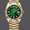 Replica Rolex Day-Date 128238 Fluted Bezel Green Diamond Dial 36MM Unisex Replica Uhr Hochwertige Unisex Replica Uhr online kaufen
