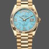 Replica Rolex Day-Date 128238 Fluted Bezel Turquoise Diamond Dial 36MM Unisex Replica Uhr Hochwertige Unisex Replica Uhr online kaufen