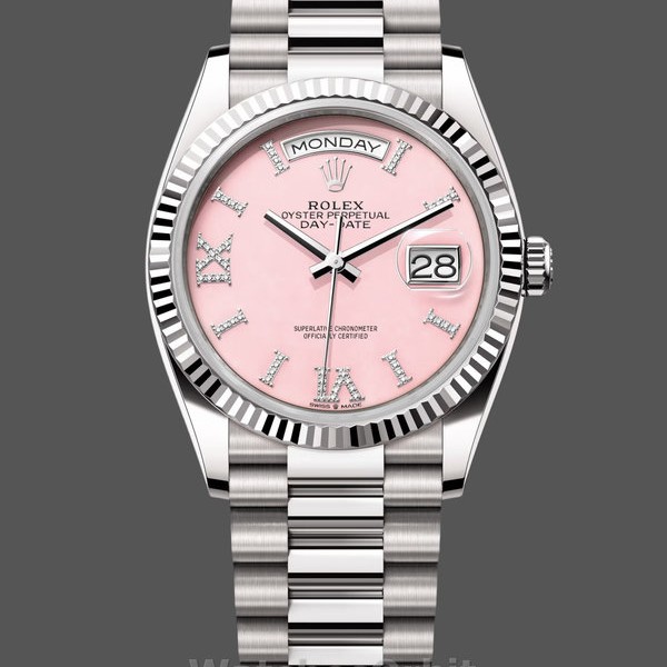 Replica Rolex Day-Date 128239 Weißgold Pink Opal Zifferblatt 36MM Unisex Replica Uhr Hochwertige Unisex Replica Uhr online kaufen