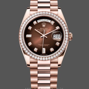 Replica Rolex Day-Date 128345RBR Brown Ombre Dial Everose Gold 36MM Unisex Replica Uhr