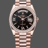 Replica Rolex Day-Date 128345RBR Eisenkiesel dial Everose Gold 36MM Unisex Replica Uhr Hochwertige Unisex Replica Uhr online kaufen