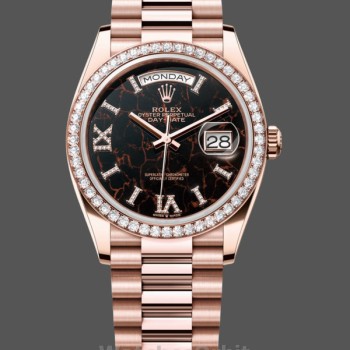 Replica Rolex Day-Date 128345RBR Eisenkiesel dial Everose Gold 36MM Unisex Replica Uhr