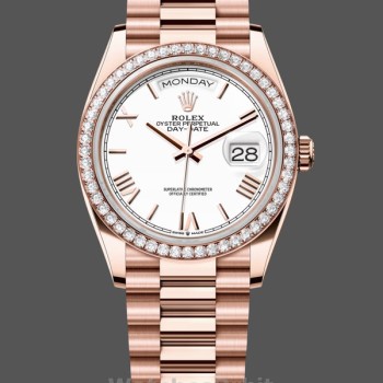 Replica Rolex Day-Date 128345RBR White Dial Everose Gold 36MM Unisex Replica Uhr