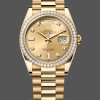 Replica Rolex Day-Date 128348RBR Champagne Diamond Dial Gelbgold 36MM Unisex Uhr Replica Hochwertige Unisex Replica Uhr online kaufen