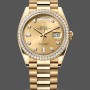 Replica Rolex Day-Date 128348RBR Champagne Diamond Dial Gelbgold 36MM Unisex Uhr Replica