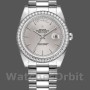 Replica Rolex Day-Date 128349RBR Silver Index Dial Diamond Bezel 36MM Unisex Replica Uhr