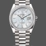 Replica Rolex Day-Date 128349RBR White Mother of Pearl Dial Diamond Bezel 36MM Lady Replica Uhr