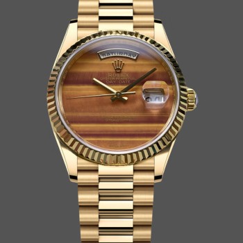 Replica Rolex Day Date 18038 Gelbgold Tigers Eye Uhr