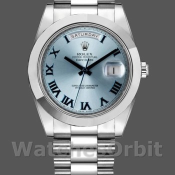 Replica Rolex Day-Date 218206 Ice Blue Dial Platinum 41MM Herren Replica Uhr