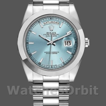 Replica Rolex Day-Date 218206 Ice Blue Index Dial Platinum 41MM Herren Replica Uhr