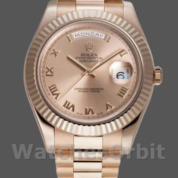 Replica Rolex Day-Date 218235 Rose Roman Dial Rose Gold 41MM Herren Replica Uhr