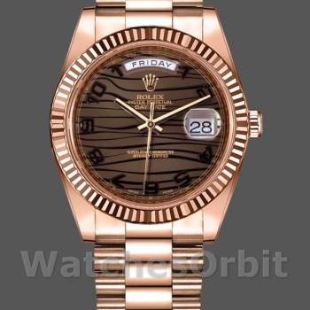 Replica Rolex Day-Date 218235 Wave Bronze Dial Rose Gold 41MM Herren Replica Uhr