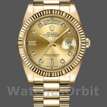 Replica Rolex Day-Date 218238 Champagner Zifferblatt Gelbgold 41MM Herren Replica Uhr