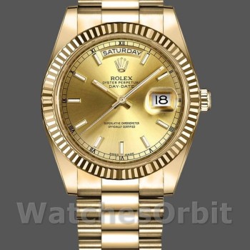 Replica Rolex Day-Date 218238 Champagne Index Dial Gelbgold 41MM Herren Replica Uhr