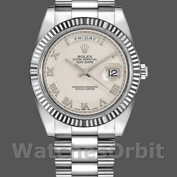 Replica Rolex Day-Date 218239 Ivory Roman Numerals Dial White Gold 41MM Herren Replica Uhr Exklusive Herren Replica Uhr online kaufen