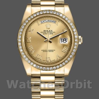 Replica Rolex Day-Date 218348 Champagner Roman Dial 41MM Herren Replica Uhr