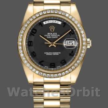 Replica Rolex Day-Date 218348 Concentric Circle Black Dial 41MM Herren Replica Uhr