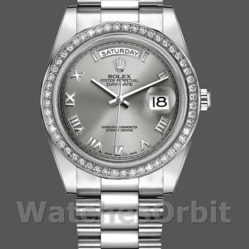 Replica Rolex Day-Date 218349 Rhodium Grey Dial 41MM Herren Replica Uhr