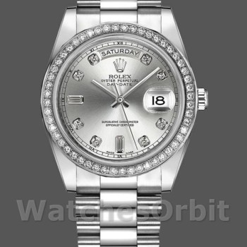 Replica Rolex Day-Date 218349 Silber Diamant Zifferblatt 41MM Herren Replica Uhr