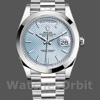 Replica Rolex Day-Date 228206 Ice Blue Motif Dial Platinum 40MM Herren Replica Uhr