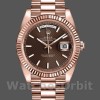 Replica Rolex Day-Date 228235 Chocolate Brown Diagonal Motif Dial Fluted Bezel 40mm Herren Replica Uhr Exklusive Herrenuhr Replica online kaufen