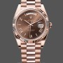 Replica Rolex Day-Date 228235 Chocolate Brown Dial Fluted Bezel 40mm Herren Replica Uhr