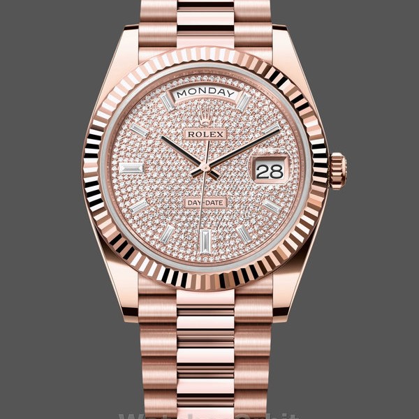 Replica Rolex Day-Date 228235 Diamond Paved Dial Fluted Bezel 40mm Herren Replica Uhr Exklusive Herrenuhr Replica online kaufen