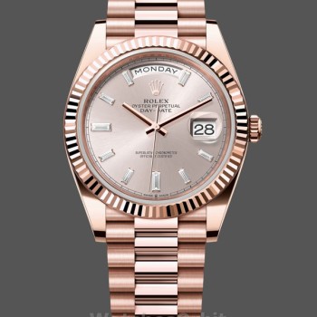 Replica Rolex Day-Date 228235 Sundust Index Dial Fluted Bezel 40mm Herren Replica Uhr