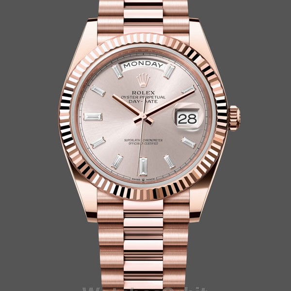 Replica Rolex Day-Date 228235 Sundust Index Dial Fluted Bezel 40mm Herren Replica Uhr Exklusive Herren Replica Uhr online kaufen