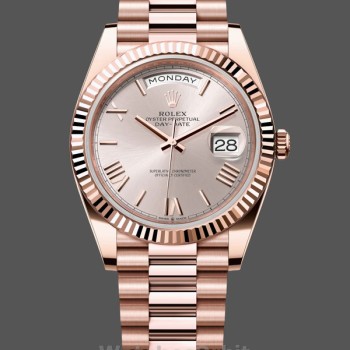 Replica Rolex Day-Date 228235 Sundust Roman Numeral Dial Fluted Bezel 40mm Herren Replica Uhr