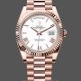 Replica Rolex Day-Date 228235 White Roman Numeral Dial Fluted Bezel 40mm Herren Replica Uhr