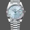 Replica Rolex Day-Date 228236 0012 Fluted Bezel Ice Blue Dial 40MM Herren Replica Uhr Hochwertige Herren Replica Uhr online kaufen