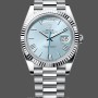 Replica Rolex Day-Date 228236 0012 Fluted Bezel Ice Blue Dial 40MM Herren Replica Uhr