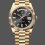 Replica Rolex Day-Date 228238 Black Diamond Dial Fluted Bezel 40mm Herren Replica Uhr