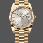 Replica Rolex Day-Date 228238 Silber Römisches Zifferblatt Geriffelte Lünette 40mm Herren Replica Uhr