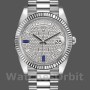 Replica Rolex Day-Date 228239 Diamond Paved Dial Fluted Bezel 40mm Herren Replica Uhr