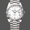 Replica Rolex Day-Date 228239 Weißes römisches Zifferblatt Geriffelte Lünette 40mm Herren Replica Uhr Exklusive Herren Replica Uhr online kaufen