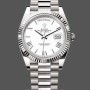 Replica Rolex Day-Date 228239 Weißes römisches Zifferblatt Geriffelte Lünette 40mm Herren Replica Uhr