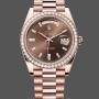 Replica Rolex Day-Date 228345RBR Chocolate Brown Diamond Dial Diamond Bezel 40mm Herren Replica Uhr